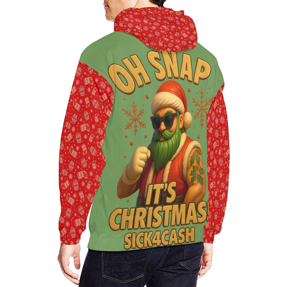 red hoodie Christmas hoodie oh snap