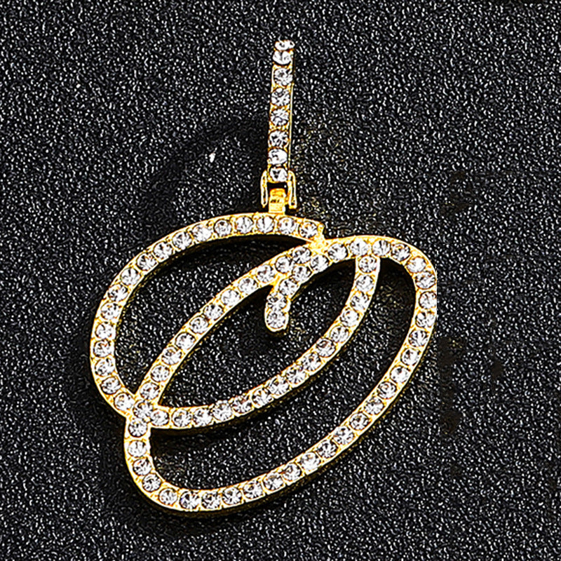 Hip Hop Grass Letter Pendant – Melon Seed Buckle Cuban Chain Accessory