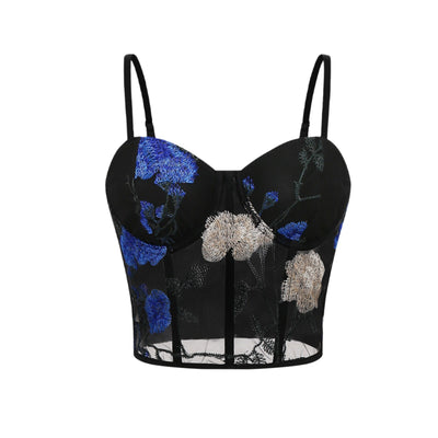S4c Flower embroidery suspender