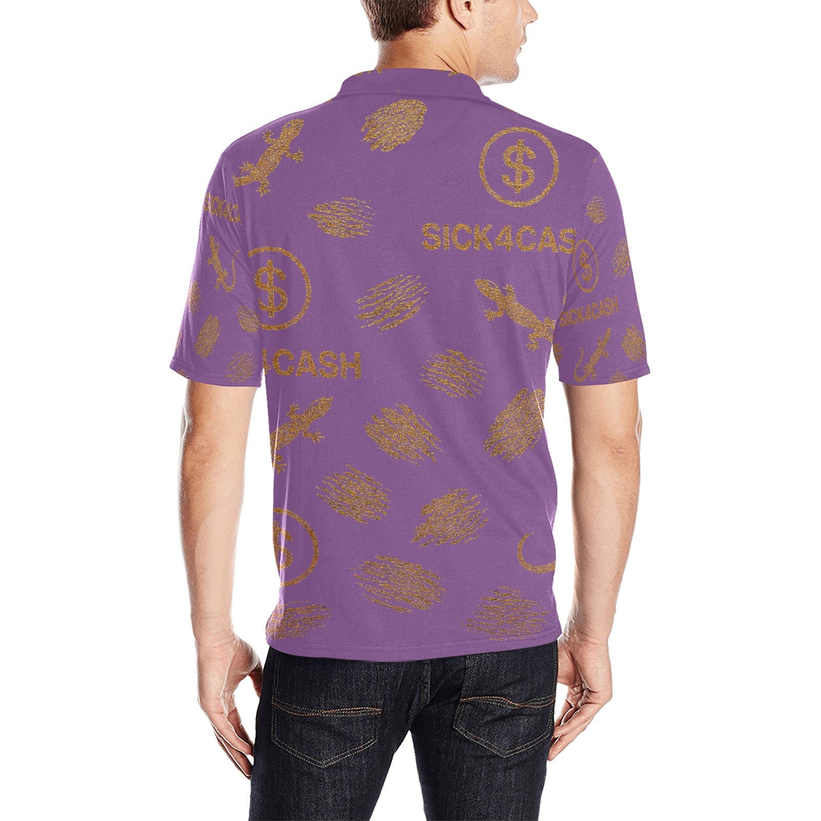 Men's All Over Print Polo Shirt (T55)