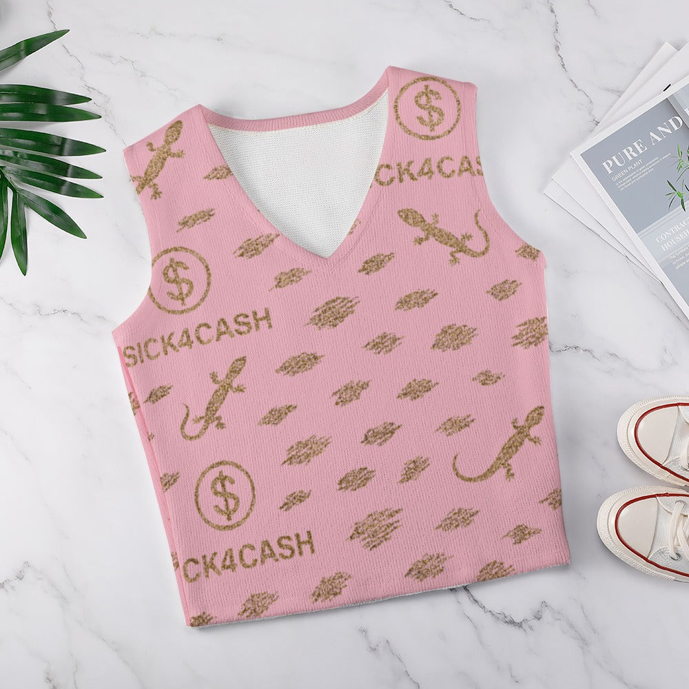 Women's Long Sleeve Button Knit Vest