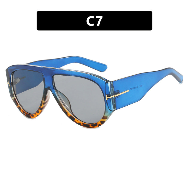 Women  sunshades blue leopard