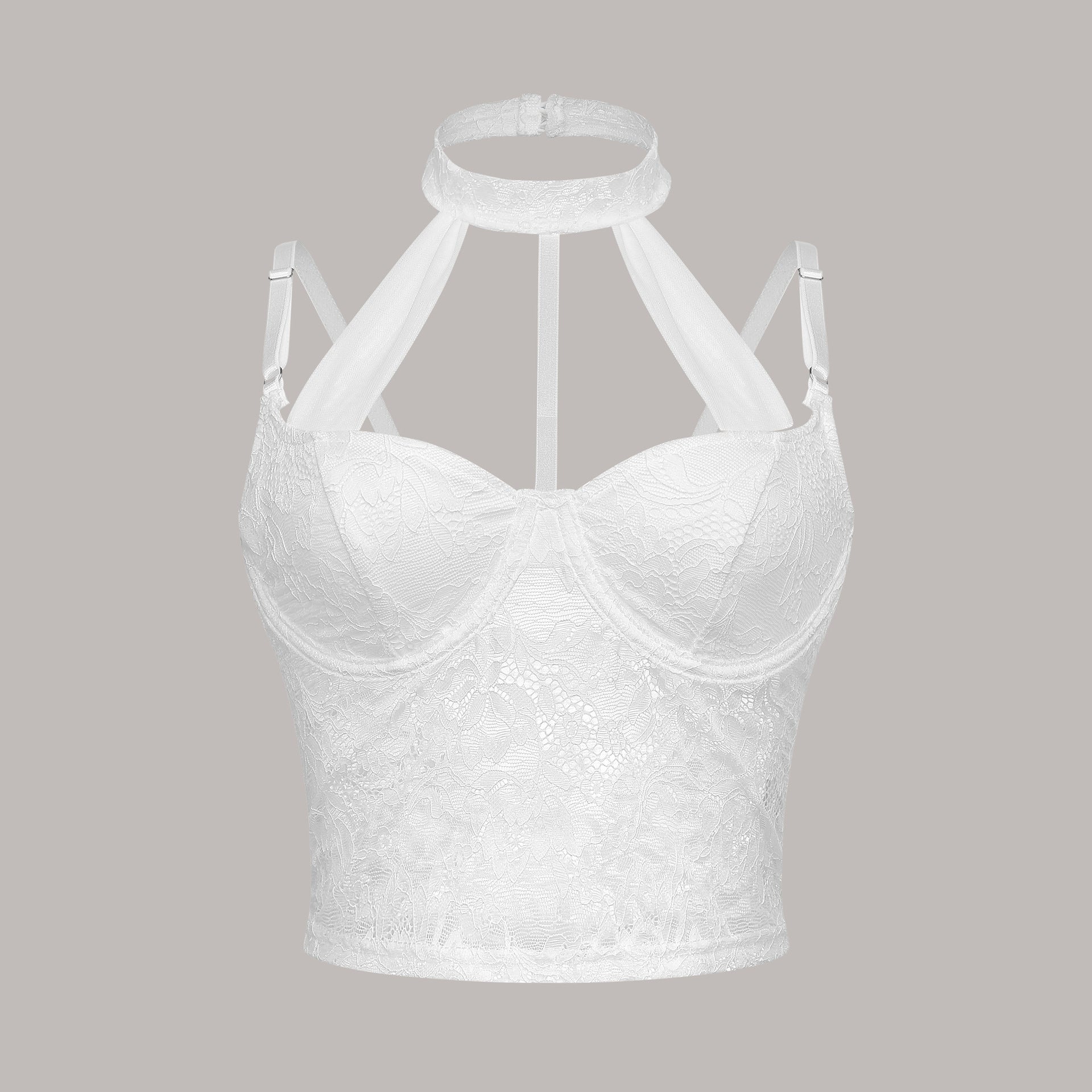 Lace hollow out spicySpicy Lace Hollow-Out Top – Women’s Neck-Strap Crop for Streetwear & Night Out girl top with neck strap