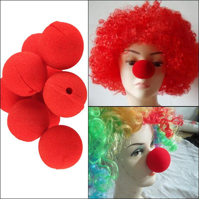 10Pcs Adorable Red Ball Sponge Clown Nose for Party Wedding Decoration Christmas Halloween Costume Magic Dress Accessories