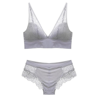 Jacquard Lace Wireless Push-Up Bra Set – Soft, Sculpted, and Seriously Sexy