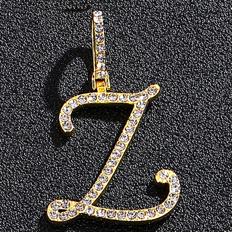 Hip Hop Grass Letter Pendant – Melon Seed Buckle Cuban Chain Accessory