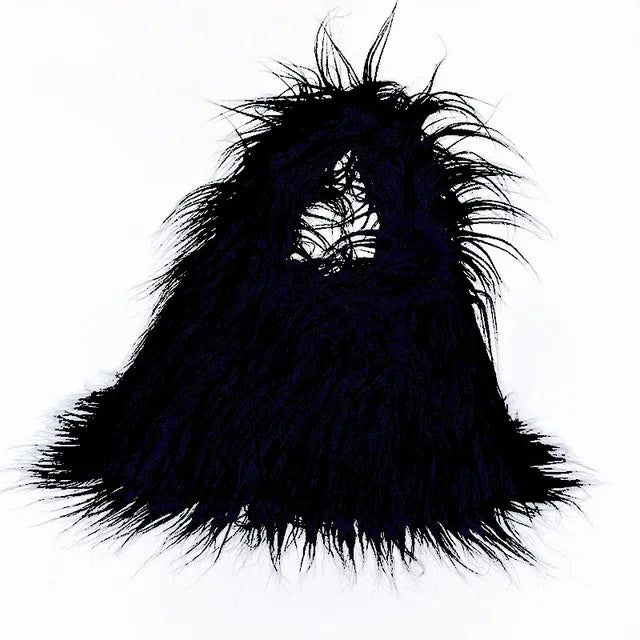Twisted Faux Fur Shoulder Bag – Y2K Plush Chaos, Korean Streetcore Winter Tote Description:  Unleash the twisted twin of cozy. This faux fur shoulder bag isn’t soft—it’s savage. Born from the shadow grid of SICK4CASH®, this Y2K-