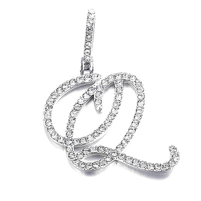 Hip Hop Grass Letter Pendant – Melon Seed Buckle Cuban Chain Accessory