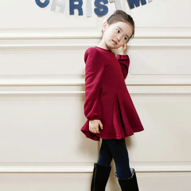 S4C Winter “A” Letter Peplum Dress – Girls