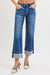 Women's RISEN Mid Rise Ankle Straight Jeans with Cuffed Hem