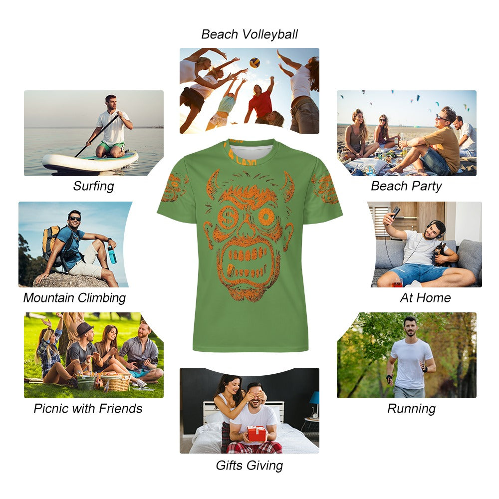 Ice Silk All-Over Print T-Shirt – Streetwear Tee for Cool Comfort