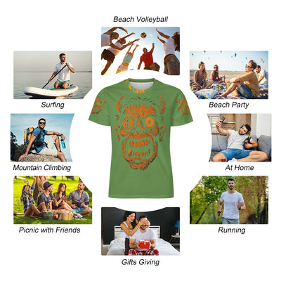 Ice Silk All-Over Print T-Shirt – Streetwear Tee for Cool Comfort