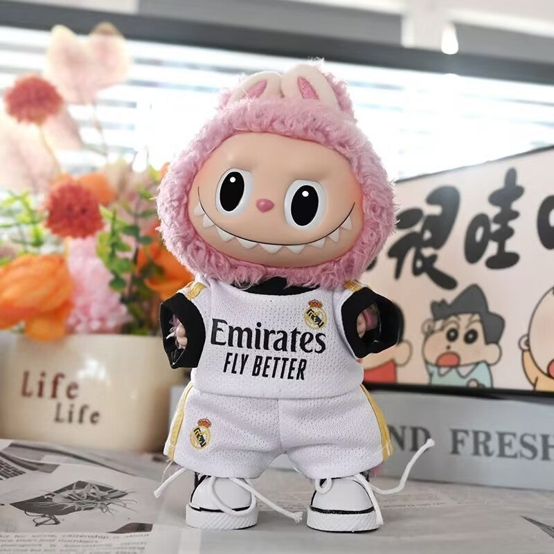 Labubu Doll Clothing Jersey 17cm Pendant First and Second Generation PVC Plush Toy Dress-up Set