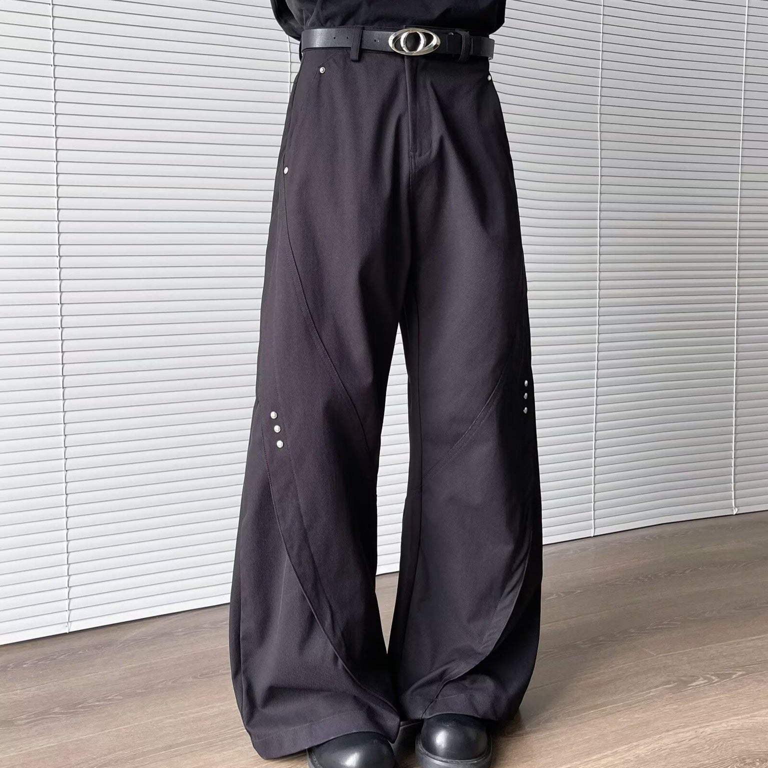 Men's Rivet Bending Knife Casual Trousers – Rugged Streetwear Edge