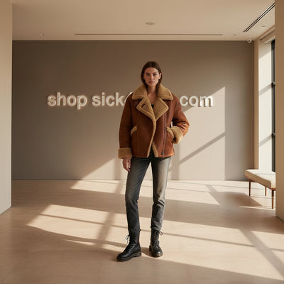 Oversized Lamb Wool Collar Jacket - Premium Sherpa Fleece Winter Coat worn with a stylish oversized handbag.