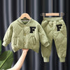 S4C Winter Boys Clothing Sets Alphabet Fashion Warm Coat And Pants 2Pcs Boys Suits Birthday Gifts New Kids Clothes