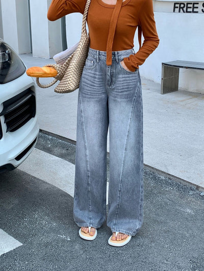 Original Denim Pants Women High-Grade Narrow Loose Slim Straight Long Pants
