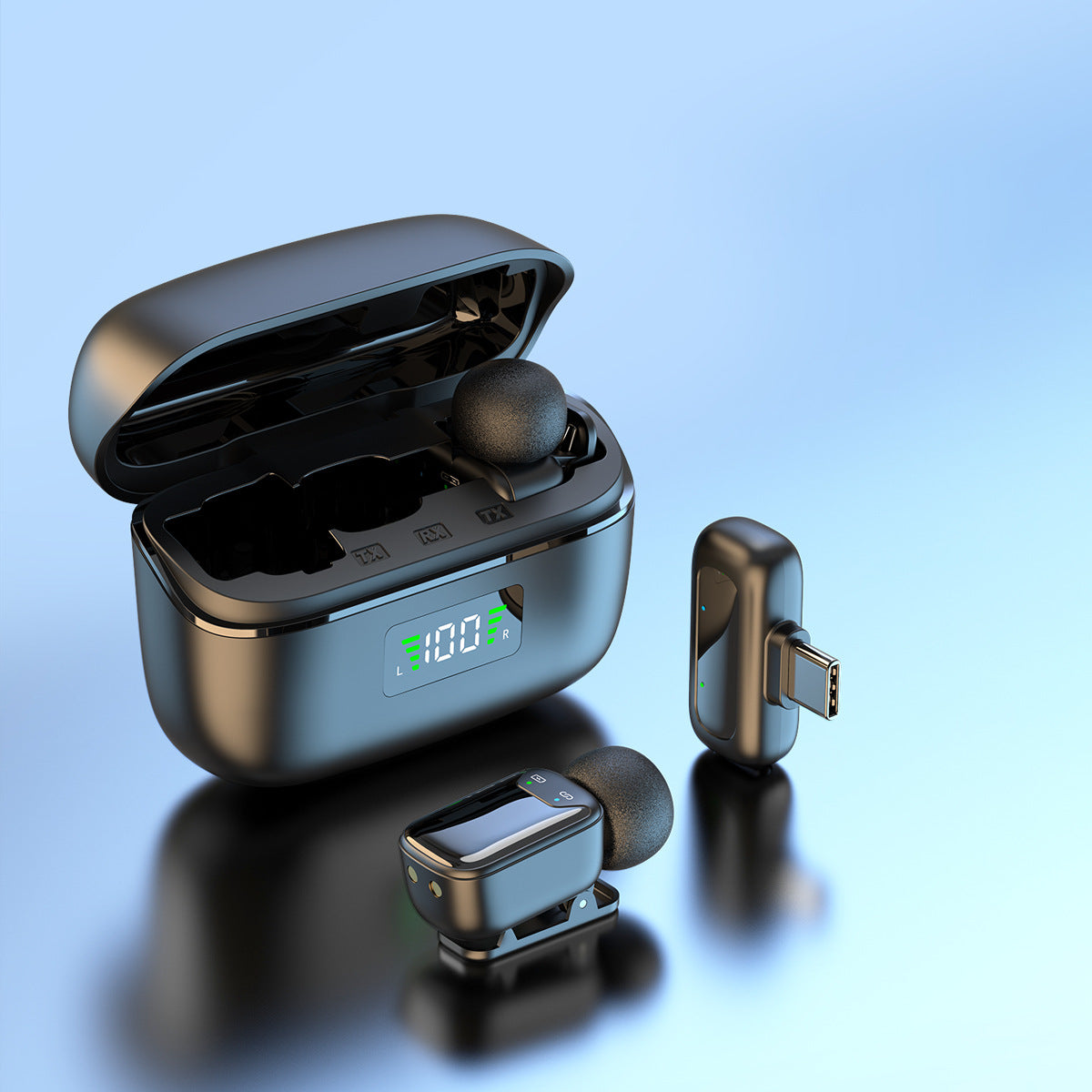 Wireless Lapel Microphone – Compact Noise-Reducing Mic for Outdoor Streaming, Video Calls & Content Creation