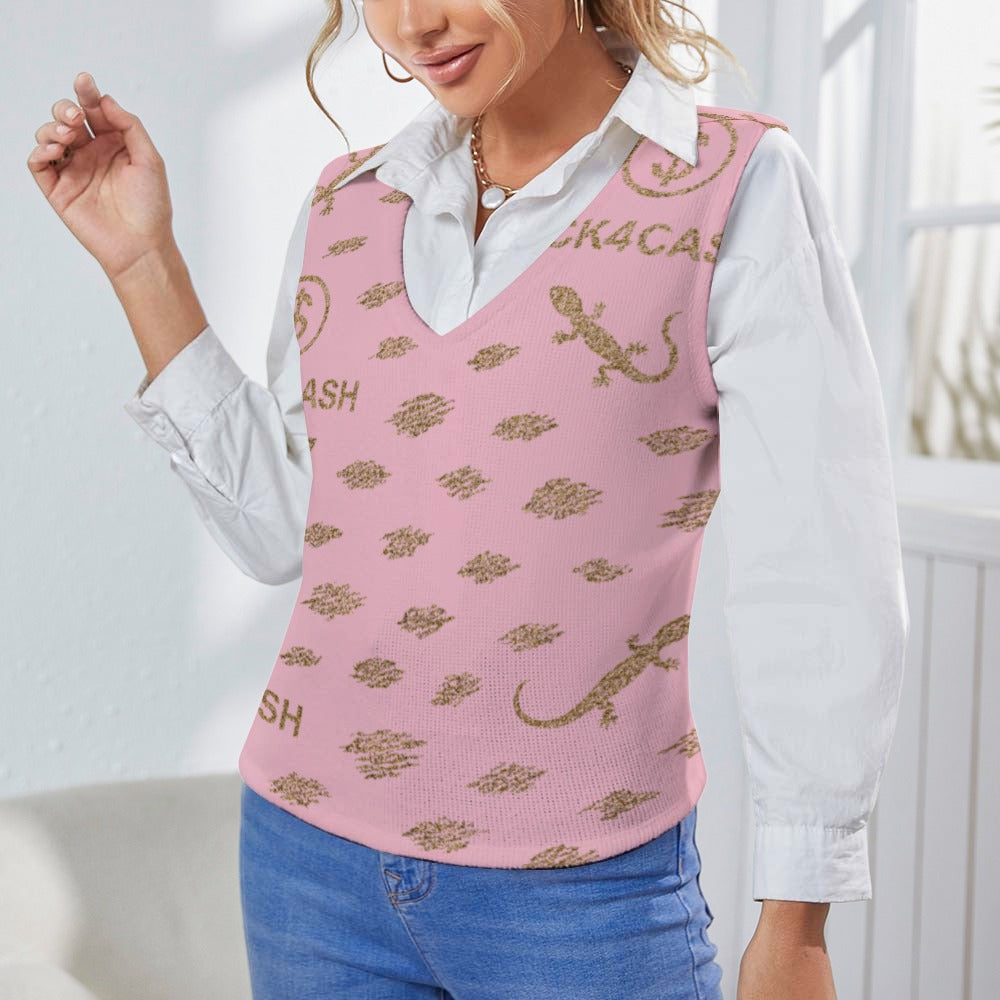 Women's Long Sleeve Button Knit Vest