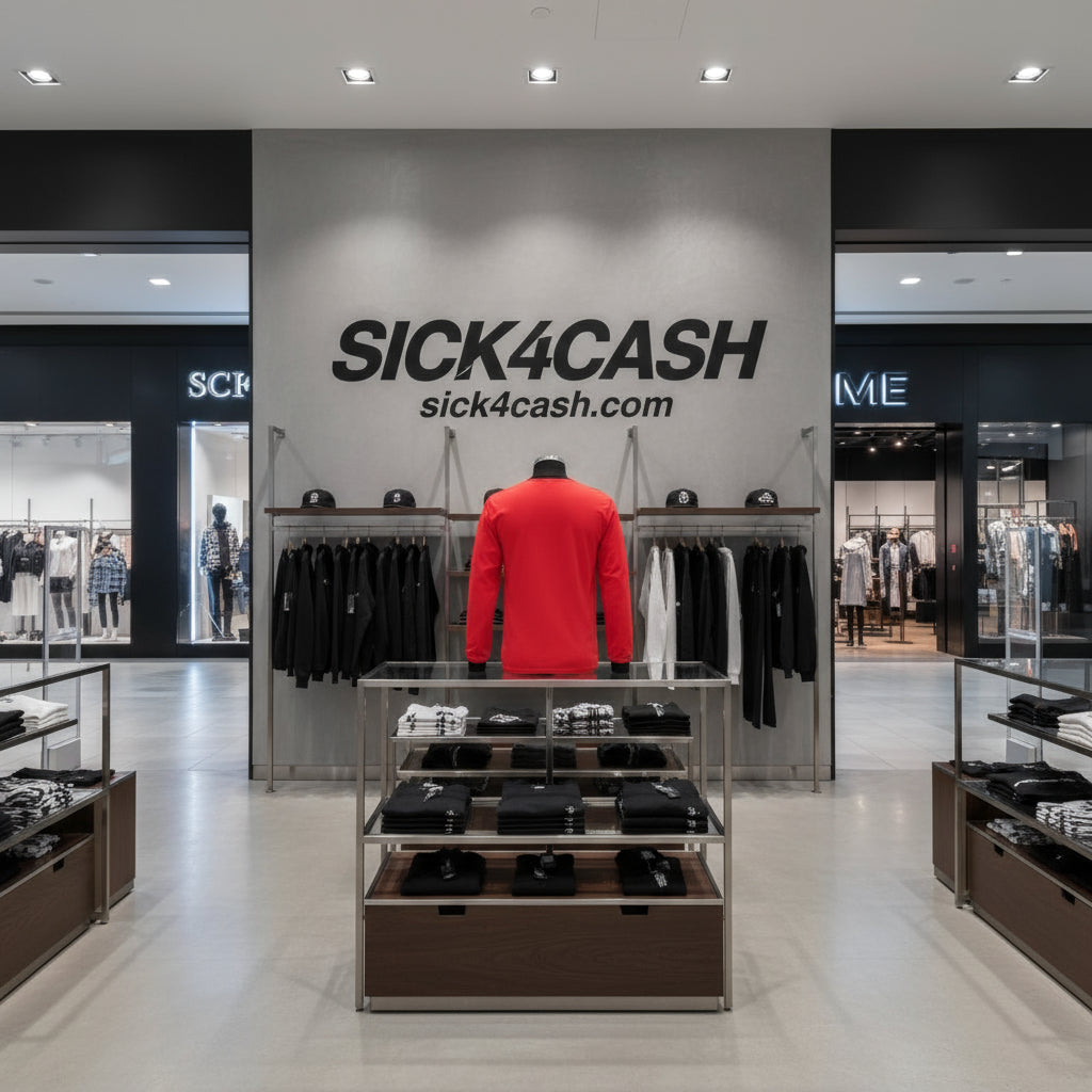 SICK4CASH long sleeve tee in red - front view"