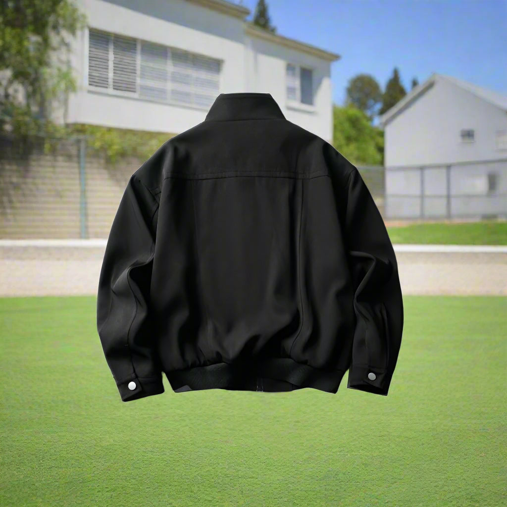 S4C Men’s Loose Fit Zipper Jacket – Stand Collar Streetwear Layer