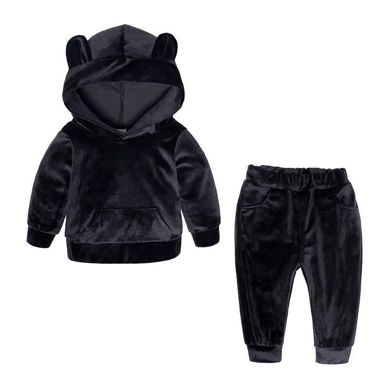 S4CChildren's Gold Velvet Two-Piece Set – Sports Meets Royalty