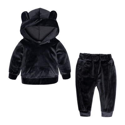 S4CChildren's Clothing Boys And Girls Suits Sports And Leisure Gold Velvet Two-Piece Children's Clothes