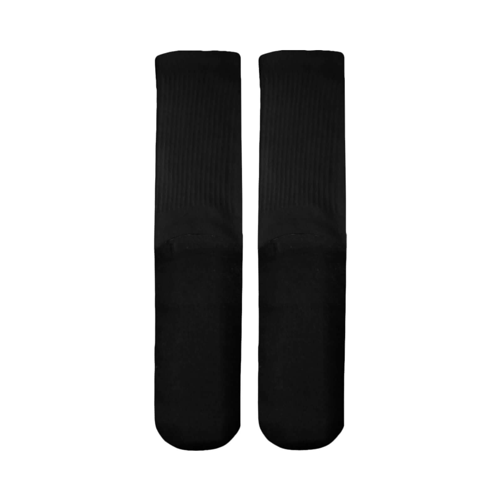 Mid-Calf Socks (Black Bottom) featuring a clean solid black design, perfect for versatile streetwear styling.