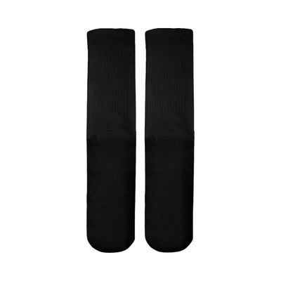 Mid-Calf Socks (Black Bottom) featuring a clean solid black design, perfect for versatile streetwear styling.