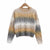 Women's Fashion Gradient Color Round Neck Cable Knit Sweater