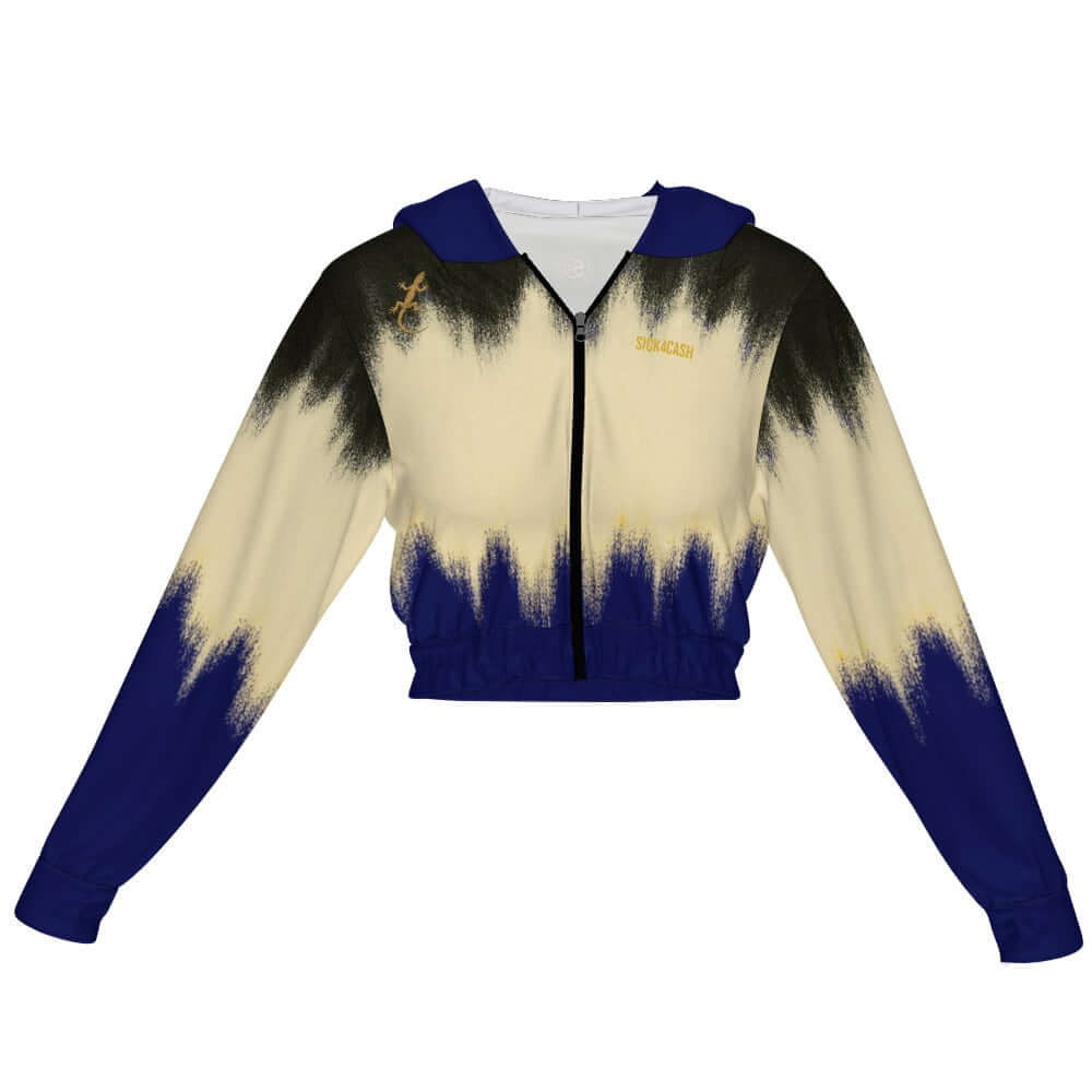 SICK4CASH — Premium Cotton Color Women's Chiffon Cropped Jacket zipper coat