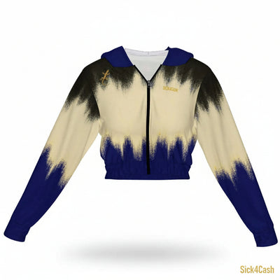 SICK4CASH — Premium Cotton Color Women's Chiffon Cropped Jacket zipper coat featuring a trendy design.