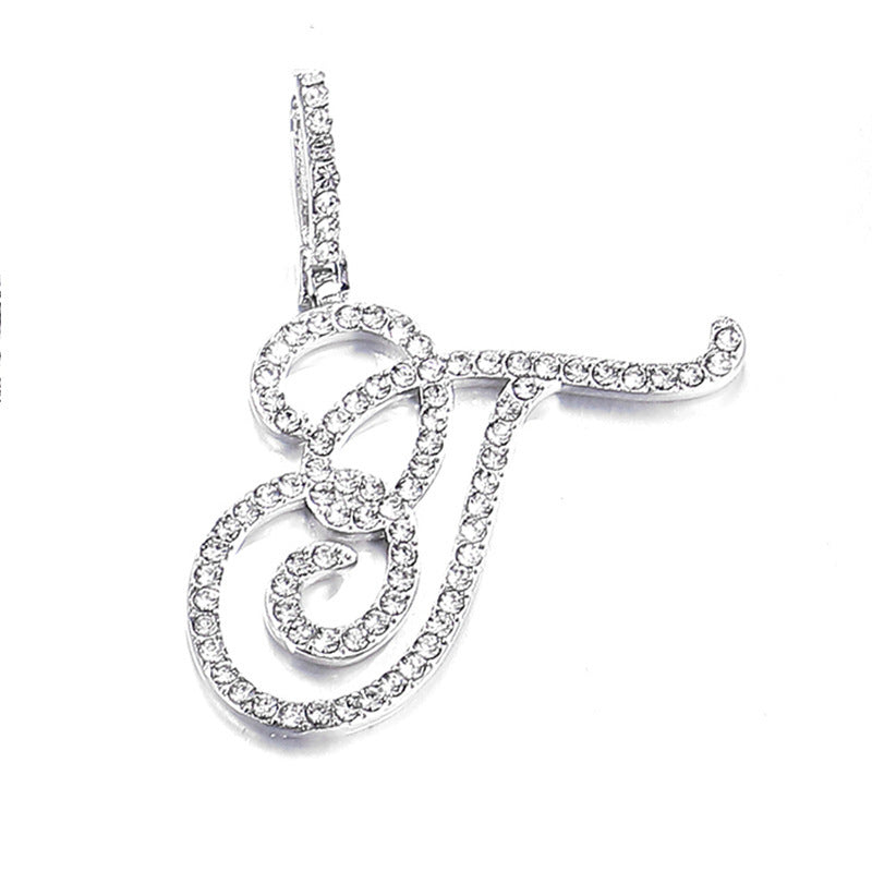 Hip Hop Grass Letter Pendant – Melon Seed Buckle Cuban Chain Accessory