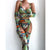 Lingerie Set with Gloves and Stockings - Mesh Printed Design