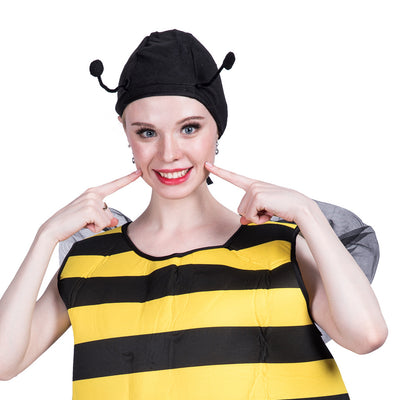 Halloween  yellow and black stripes sleeveless insect cute bee COS costume