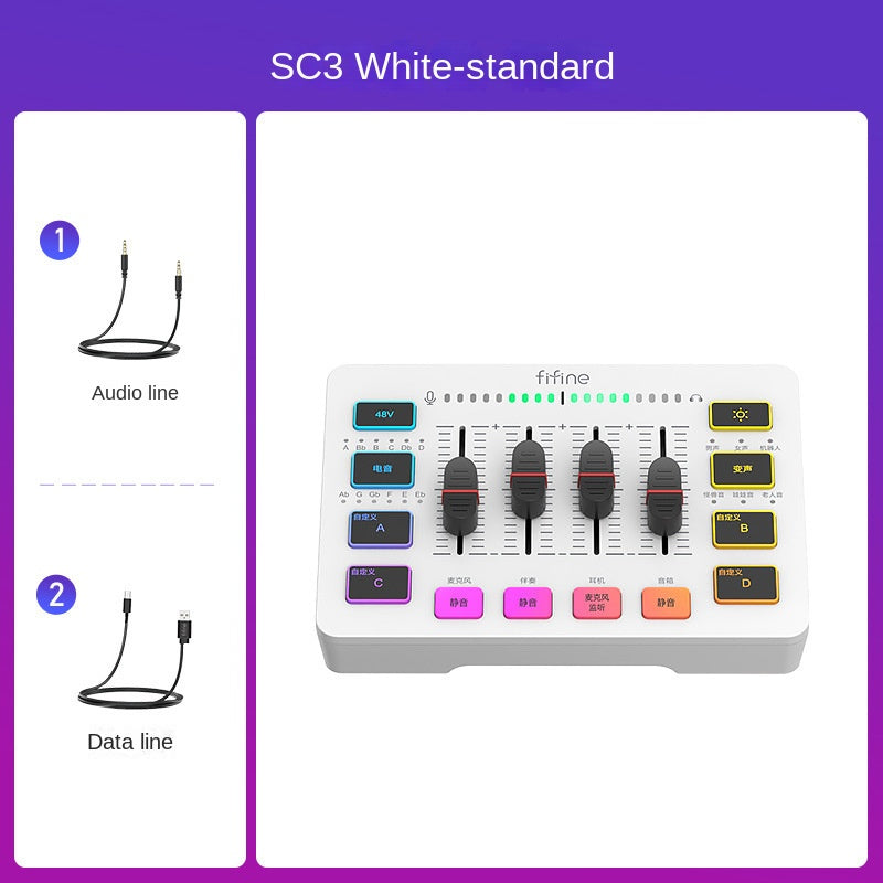 Fifine SC3 Streaming Kit – USB Sound Card + Microphone Full Set for Gaming, Karaoke & Desktop Recording
