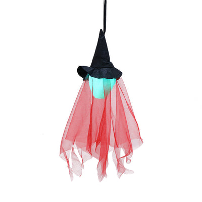 Halloween ghost hanging, glowing witch hanging, haunted house party, bar atmosphere, decoration, path, prank toys