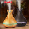 S4C Aroma Essential Oil Diffuser Ultrasonic Air Humidifier with Wood Grain 7 Color Changing LED Lights for Office Home 400ml