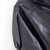 Stand collar long sleeved lychee patterned PU jacket for women