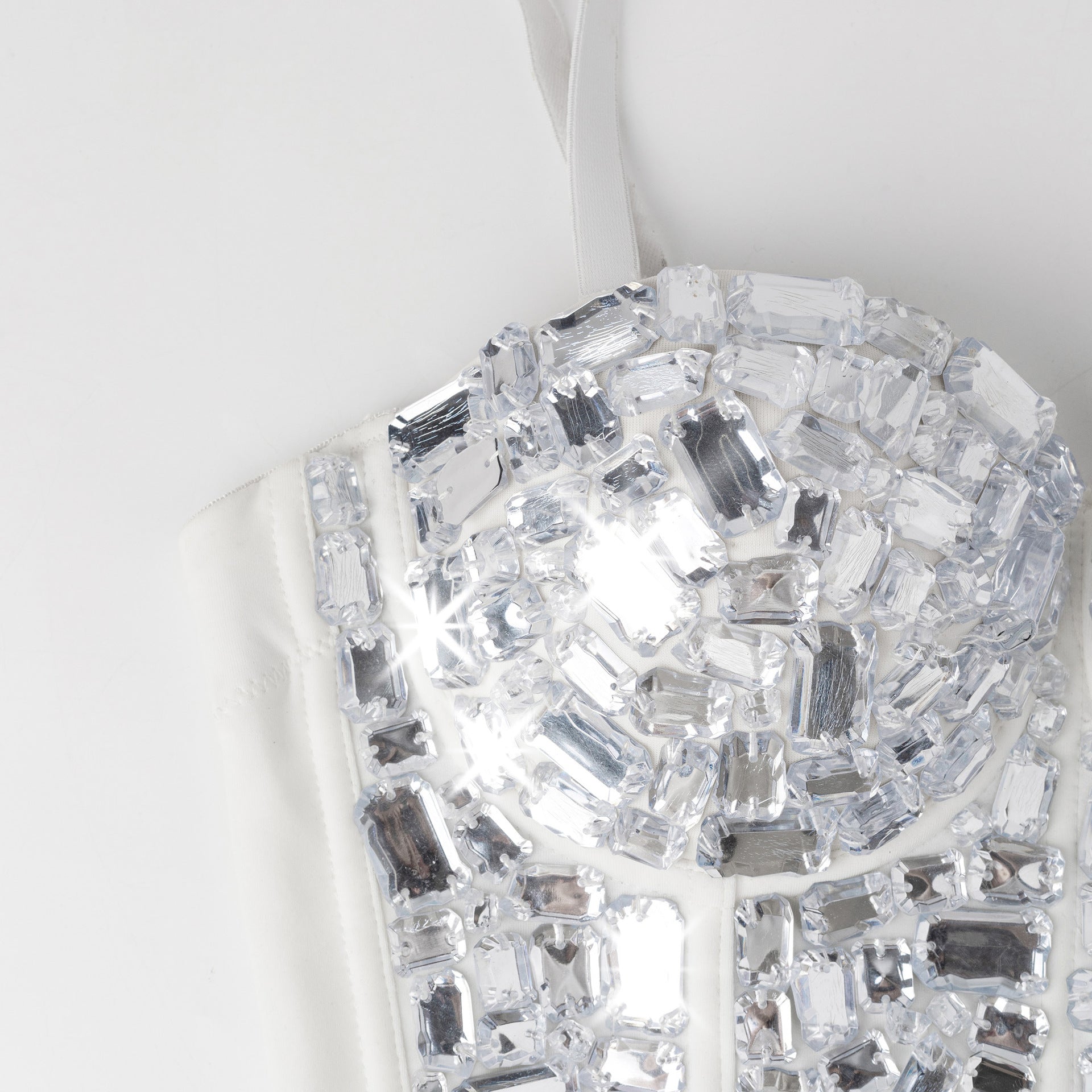 Strapless Bra with Heavy Handmade Sequins Beads