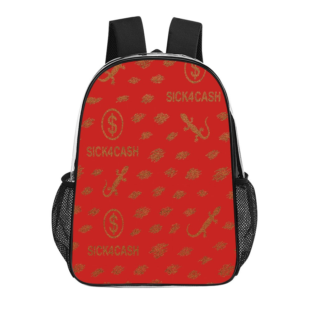 Sick 4 Cash Monogram Transparent Bag 17" — New Drop. No Secrets. All Hustle.