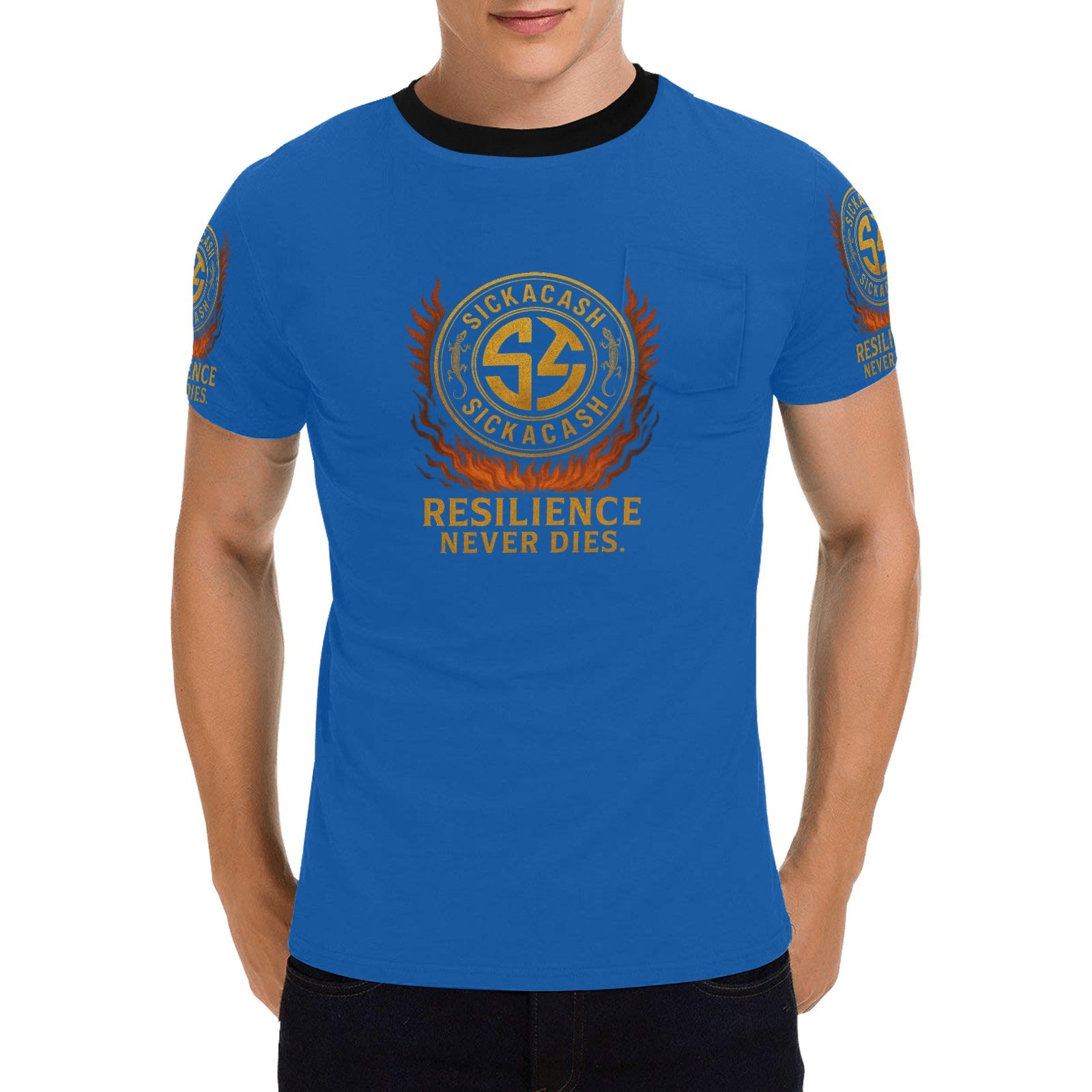 Men's All Over Print Patch Pocket T-shirt (Model T56)