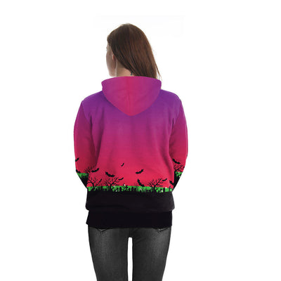 Autumn Halloween Pumkins Lantern Sweatshirt Womens Clothing Funnky Digital Print Pumpkins Oversized Hoodies Party Tops