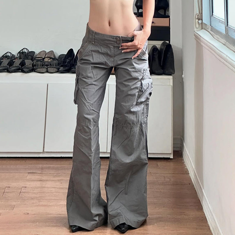 High street two button multi pocket casual pants