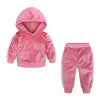 S4CChildren's Clothing Boys And Girls Suits Sports And Leisure Gold Velvet Two-Piece Children's Clothes