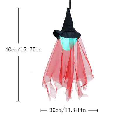 Halloween ghost hanging, glowing witch hanging, haunted house party, bar atmosphere, decoration, path, prank toys