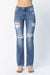 Women's Judy Blue Mid Rise Destroyed Straight Jeans – Plus Size, Maximum Attitude