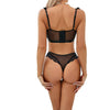 Lace Trim Bra Cup Hollow Out European and American Style Lingerie Two-Piece Set