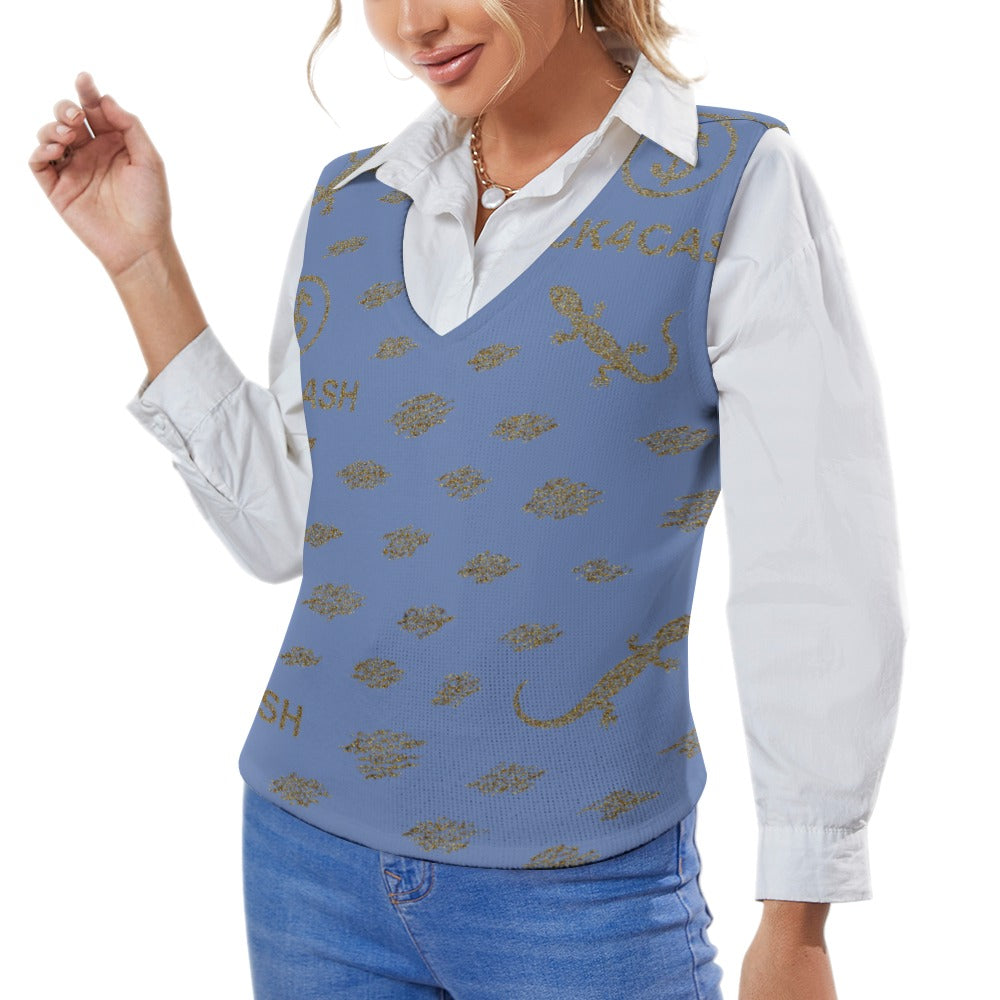 Women's Long Sleeve Button Knit Vest