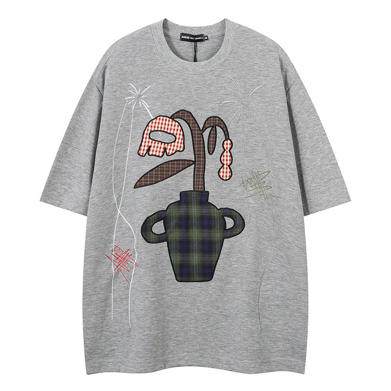 Potted Plant Unisex T-Shirt – Trendy Loose Fit Summer Tee